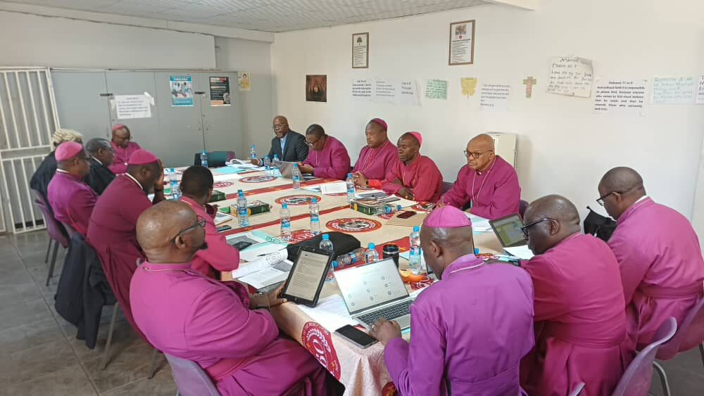 Clergy gathered for a diocesan meeting